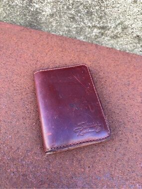Saddleback Leather Slim Bifold Wallet Silverback Men Tan Leather 3x4.25